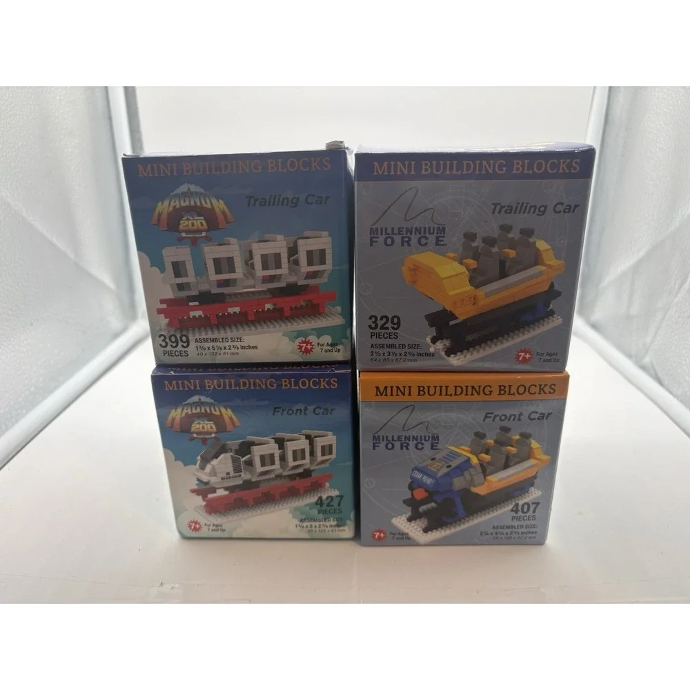 Cedar Point Millenium Force & Magnum XL building blocks front and trailing car